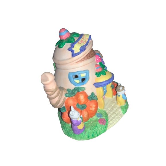 Easter Jubilee Carrot Shop Porcelain Teapot Village House - Picture 4 of 14